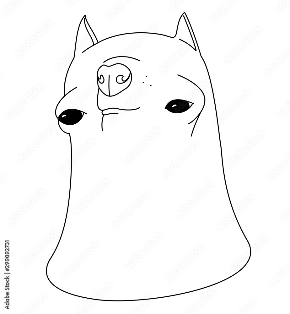 Derpy weird Chihuahua Dog head for funny memes and others. Caricature  Illustration isolated on white background. Stock Illustration | Adobe Stock, image size:924x1000