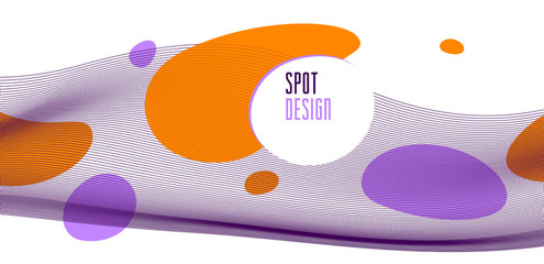 Flowing dots array of dynamic particles in motion, trendy modern style abstract vector background, science and technology future theme template for ads.