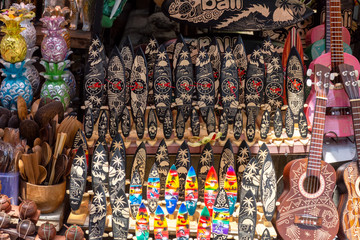 Balinese traditional arts for sale in Ubud market