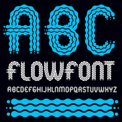 Poster - Set of trendy pop vector capital English alphabet letters, abc isolated. Rounded bold font, typescript for use as retro poster design elements. Made with flowing lines.