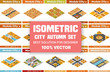 © AlexZel - Isometric set of blocks module of areas of the autumn