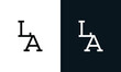 Minimalist line art letter LA logo. This logo icon incorporate with two letter in the creative way.