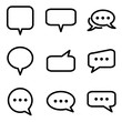 © FMF Design - Set of Chat Speech Bubble icon. symbol of comment or message with trendy flat line style icon for web site design, logo, app, UI isolated on white background. vector illustration eps 10