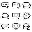 © FMF Design - Set of Chat Speech Bubble icon. symbol of comment or message with trendy flat line style icon for web site design, logo, app, UI isolated on white background. vector illustration eps 10