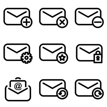 Set of Mail icon with trendy flat style icon for web, logo, app, UI design. isolated on white background. vector illustration eps 10