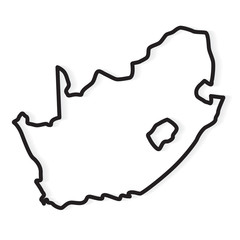 Wall Mural - black outline of South Africa map- vector illustration