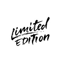 Limited Edition. Ink Handwritten Lettering. Modern Dry Brush Calligraphy. Typography Poster Design. Vector Illustration.