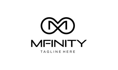 Poster - Infinity Infinite Loop Mobius Motion Limitless with Initial Letter M Logo Design