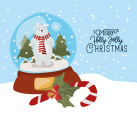 Poster - happy mery christmas card with crystal ball