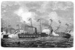 Battle of Lissa in 1866 near the Dalmatian island of Lissa, first major sea battle between ironclads and victory of the Austrian navy with the admiral Tegetthoff against the Italian superior force