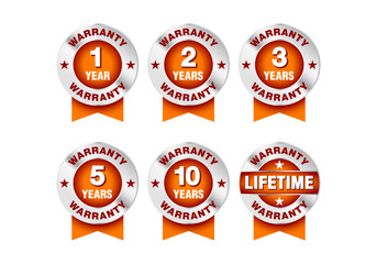 Canvas Print - Quality certification warranty badge icon set