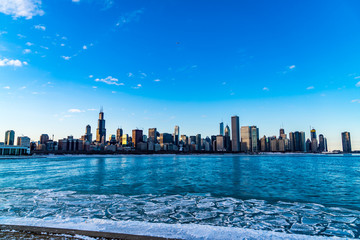 chicago skyline winter