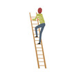 © topvectors - Teenage Boy Climbing Up the Step Ladder Vector Illustration