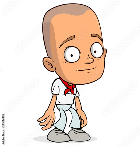 Cartoon Funny Sad Bald Cook Boy Character In White Uniform With Red Tie Layered Vector For Animations Isolated On White Background Vector Icon Buy This Stock Vector And Explore Similar Vectors