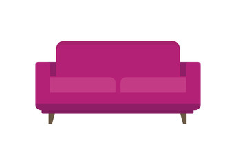 Canvas Print - luxury decorative sofa icon in flat style