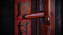 Close Up Wing Chun Kung Fu Wooden Dummy