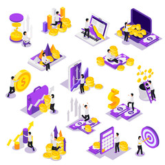 Canvas Print - Investment Isometric Icon Set