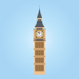 Fototapeta Big Ben - Vector Illustration of Big Ben Tower, London. Big ben icon 