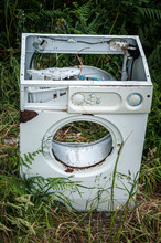 Old Washing Machine Abandoned In Nature