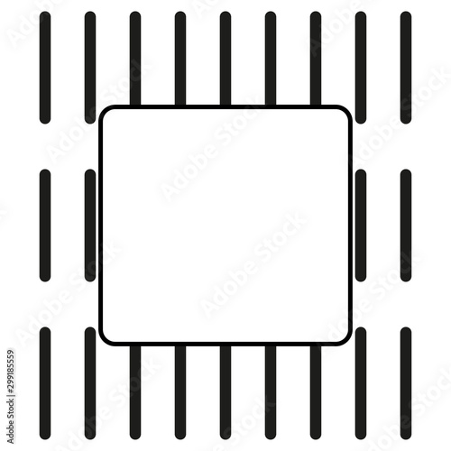 Black and white background with frame for copy space.  Black stripes isolated...