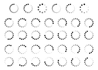 Poster - Set of web page loading status icons. Load progress bar icons