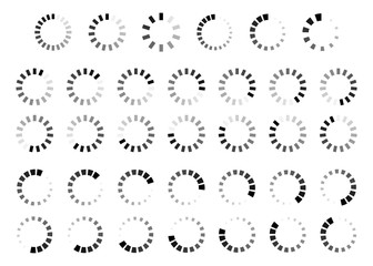 Poster - Set of web page loading status icons. Load progress bar icons