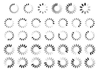 Poster - Set of web page loading status icons. Load progress bar icons
