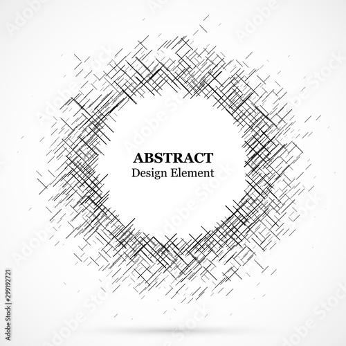 Abstract circular element.Set of circular crisscrosses.Assymetric radial elem...