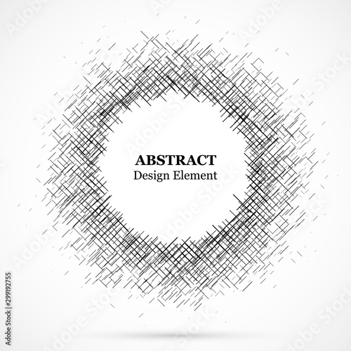 Abstract circular element.Set of circular crisscrosses.Assymetric radial elem...