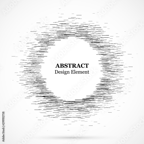 Abstract circular element.Set of lines. Assymetric radial elements.Linear dra...