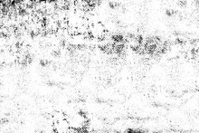 Grunge Black And White. Abstract Monochrome Background. Vector Pattern Of Scratches, Chips, Scuffs. Vintage Worn Surface. Old Wall Texture