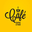 Cafe coffee and food menu. Coffee cup logo