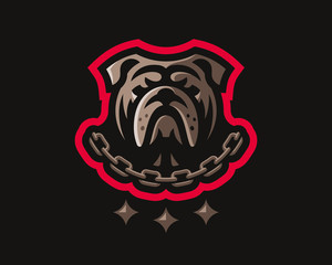 Canvas Print - Bulldog modern logo. Dog design emblem template for a sport and eSport team.