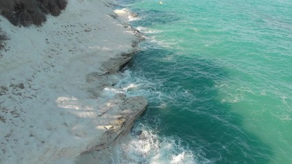Wall Mural - rocky seashore aerial view