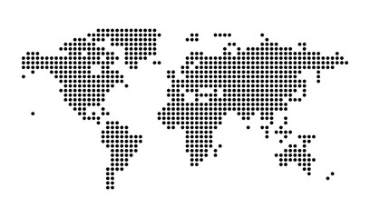 political dotted world map vector isolated illustration