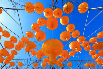 Wall Mural - Large lanterns in a park, China