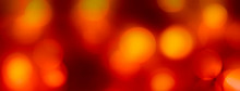 Defocused Romantic Red And Gold Bokeh Background