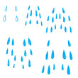 Tears drops. Sorrow weeping cry streams, tear blob or sweat drop. Stream of crying wet eyes tears or rain droplets splash shape. Raindrops isolated with handdrawn doodle style