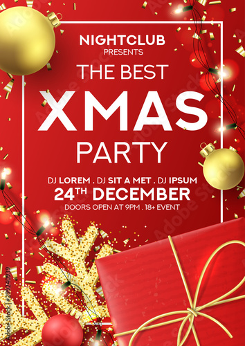 Cuadros en Lienzo Christmas party flyer invitation