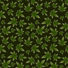 Wall Mural - Cannabis leaf seamless vector pattern