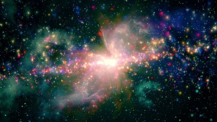 Wall Mural - Space Planets and Galaxy Animation 4K (LOOP)