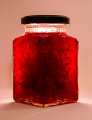 Wall Mural - Strawberry jam in a jar