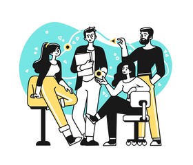 Wall Mural - portrait of creative confident business team standing together. succesfull team concept illustration