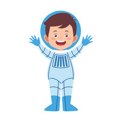 Poster - astronaut man icon, flat design