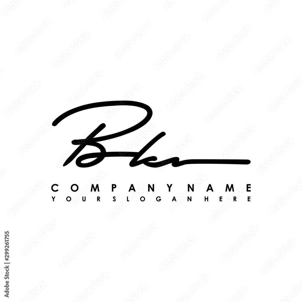 BK initials signature logo. Handwriting logo vector templates. Logo for ...