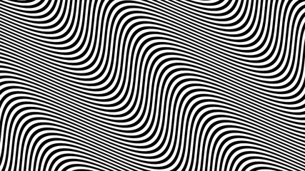 Canvas Print - Vector - Black and White abstract diagonal stripes illusion