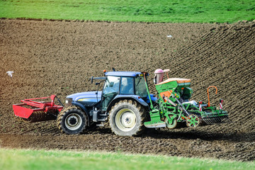 Sticker - farmer and his equipment for seedlings