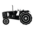 silhouette of a tractor