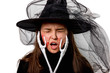 © Michał Magiera - Czarownica z rękami szkieleta. Halloween.