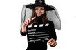 © Michał Magiera - Czarownica z klapsem filmowym. Halloween.
